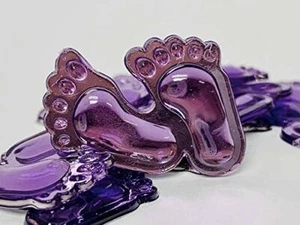 Baby Shower Feet Embellishment Favors Acrylic Charm Confetti Craft Gift Spread - Picture 1 of 13