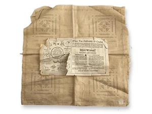 KÖNIGLICHE GESELLSCHAFT GESTEMPELT LEINEN TUCH KUNSTHANDWERK EMB. ODER MUSTER - Bild 1 von 9