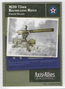 Axis and Allies Miniatures M20 75mm Recoilless Rifle Reserves #18 Stat Card ONLY - Bild 1 von 2