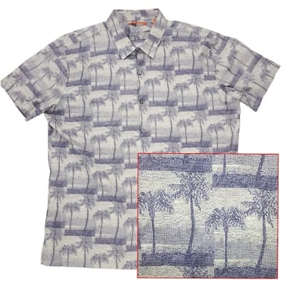 Tori Richard Button Shirt Mens XL Purple Palm Trees Print Short Sleeve AOP - Image 1 of 4