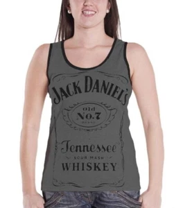 JACK DANIEL'S T-Shirt Ladies Logo vest grey - Taglia L - OFFICIAL MERCHANDISE - Foto 1 di 3
