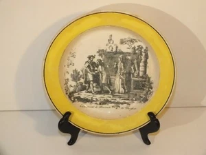 Assiette Creil marli jaune Enlèvement de Bertrade de Monfort - Foto 1 di 5
