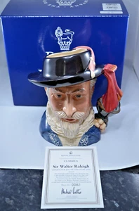 ROYAL DOULTON LTD. ED. CHARACTER JUG SIR WALTER RALEIGH D7169 BOXED & CERT. - Picture 1 of 10