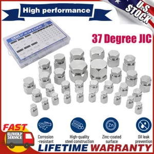 64x 37 Degree JIC Cap and Plug Assortment Kit Precision Threading Hydraulic Hose - Picture 1 of 8