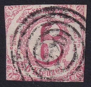 Thurn and Taxis 1860 Southern District 6k Rose SG 63 gebraucht (CV 55£) - Bild 1 von 1