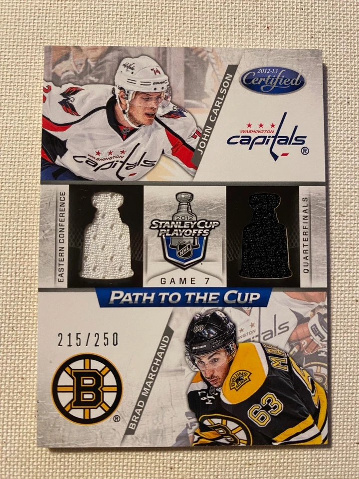 2012-13 Certified Path to the Cup Dual Brad Marchand John Carlson Jersey 215/250 - Image 1 of 1