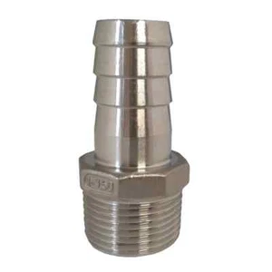 304 SS Schlauch Widerhaken Adapter 1" Innendurchmesser x 1" MNPT | gerade Sechskantverschraubung - Bild 1 von 3