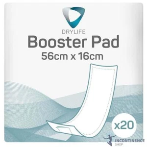 Drylife Incontinence Booster Pads For Added Protection- 56cm x 16cm - Pack of 20 - Picture 1 of 7