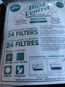 Dust Control Vent Filters 24-Pack All Season 4" x 10" - NOS NIP Free Shipping - Picture 1 of 1