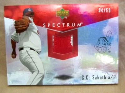 CC SABATHIA 2007 UD REFRACTOR 2CLR PARCHE #34/50!INDIOS P/YANKEES P Foto 1 de 2
