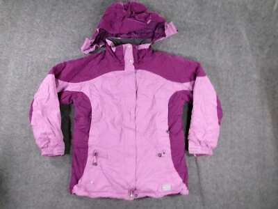 LL Bean Jacket Womens Purple Medium Primaloft Ski Parka Hooded Colorblock - Image 1 of 4