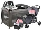 Baby Combo Stroller With Car Seat Infant Playard Newborn Pink Travel System Set