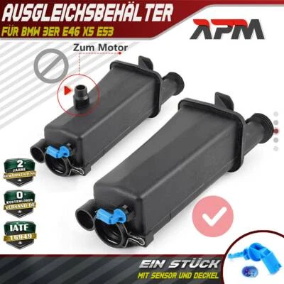 Ausgleichsbehälter Kühlmittel für BMW 3er E46 X5 E53 mit Sensor Deckel M57 M47 - Bild 1 von 4