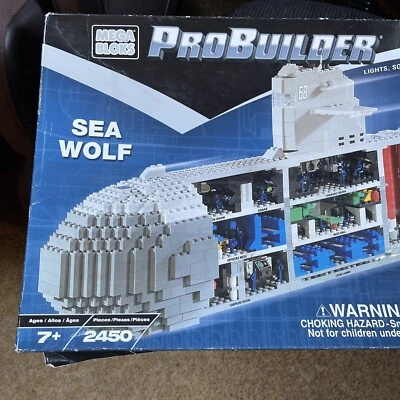 Mega Bloks Pro-Builder Set #9775 SEA WOLF SUBMARINE SHIP Light & Sound! - Image 1 of 3