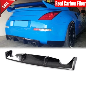Fit For Nissan Z33 350Z Fairlady 2003-2006 Carbon Fiber Rear Bumper Diffuser Lip - Foto 1 di 12