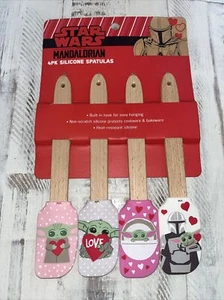Star Wars Mandalorian 4pk Silicone Spatulas Valentine's - Picture 1 of 4