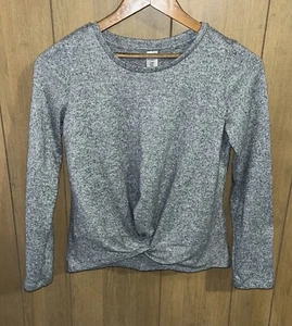 YOGAlicious Sweater Girls 12 Gray Long Sleeve Twisted Front Soft Casual - Picture 1 of 6