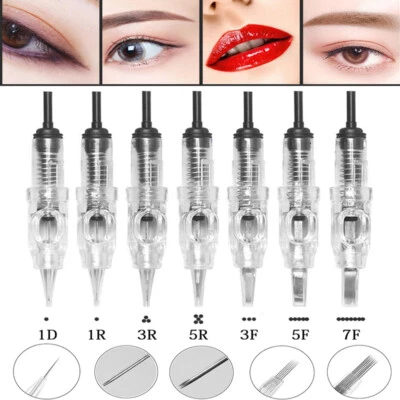 Ago per tatuaggio sopracciglia microblading cartuccia trucco permanente aghi monouso - Immagine 1 di 4