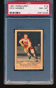 1951 Parkhurst DICK GAMBLE #16 PSA 8 - Picture 1 of 2