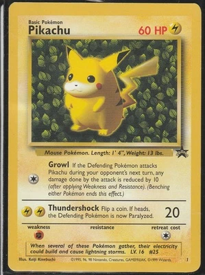Carte POKEMON : Wizards Black Star Promos - PIKACHU - Promo N°1 - Lightly Played - Photo 1/2