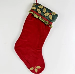 Medias de Navidad de colección April Cornell 19" Borgoña Acebo Berries - Imagen 1 de 10