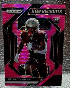 2024 Prizm Draft Keon Coleman PINK PULSAR PRIZM 🔥 09/15 🔥 RC ROOKIE CARD - Bild 1 von 3