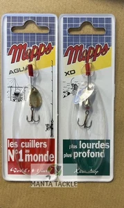 NEW 2 x Mepps Spinners Lures Perch Pike Trout Aglia Gold 00 Xd No1 - Picture 1 of 1