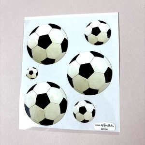 2 Bogen Fußbälle Aufkleber groß Sportmannschaften Goalie Futbal Vorwärtsstoß 12 Stück - Bild 1 von 2