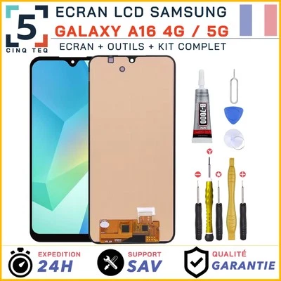 CINQ TEQ Ecran Remplacement Samsung Galaxy A16 4G / 5G SM-A165F, SM-A165M, SM-A166B +Kit