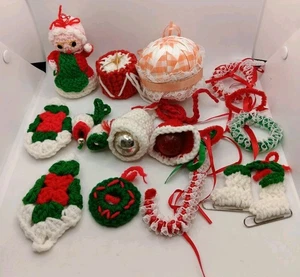 Handmade/Handcrafted Crochet Christmas Ornament Bundle/Lot x12 - Picture 1 of 1