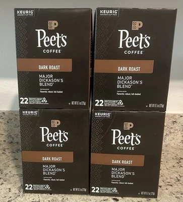 PEETS COFFEE & TEA PEETS Coffee, Major Dickason's Blend, Dark Roast, 88 K-Cups. Exp 04/2026
