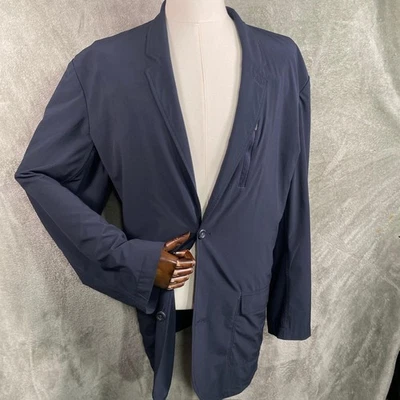 Eddie Bauer Blazer Mens 50 Tall Navy Sport Coat Zip Pocket Lightweight - Image 1 of 4