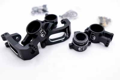 Cobra Racing Traxxas Sledge Knuckles + Hubs Combo – 7075-T6 Aluminum – Black - Image 1 of 4