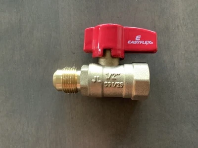 Brass Shut-Off Valve with 1/2" FPT x 1/2" Male Flare - Image 1 of 3