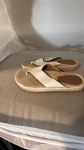 Sandalias Tanga Tejidas ME+EM Correas Cuero Beige Talla 38 Hechas en España - Imagen 1 de 9