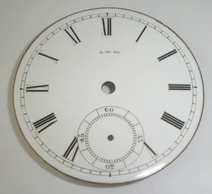 A.W. Co. Porzellan Taschenuhr Zifferblatt 46mm - Bild 1 von 2