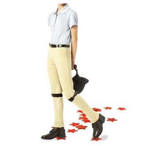 Pantalones cortos 27ER Equistar Mid-Weight Lycra Pull On Cuff Yod bronceados para niños - Imagen 1 de 1