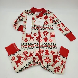 Hanna Anderson Baumwolle Baby Weihnachten Urlaub Pyjama Schlafanzug Rentier 12-18 Monate - Bild 1 von 4