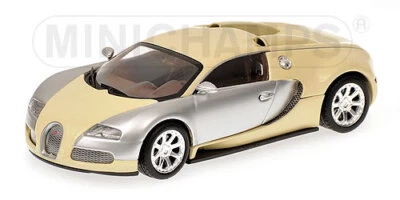 1:43 Minichamps Bugatti Veyron Centenaire Edition Beige & Crome 400110854 Model - Image 1 of 2