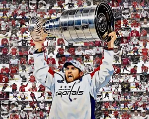 Alexander Ovechkin Washington Capitals Stanly Cup foto stampa mosaico arte. - Foto 1 di 9