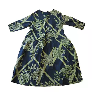 Dress with a liner Japanese Kimono fabric Size 8-12 Remake Handmade Vintage - Foto 1 di 8