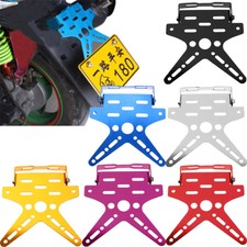 PORTATARGA PORTA TARGA IN ALLUMINIO UNIVERSALE REGOLABILE MOTO SCOOTER 6 COLORE