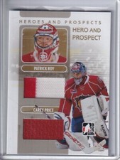 2008-09 ITG Heroes and Prospects Memorabilia Gold #1 Patrick Roy/Carey Price /10