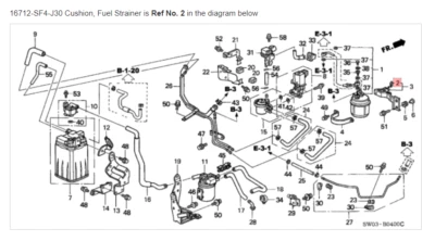 Cojín, filtro de combustible filtro de combustible HONDA ACURA GENUINO OEM NSX 16712-SF4-J30 Foto 1 de 2