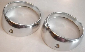 Ford Galaxie Fairlane 1960 juego de molduras de bisel de faros interiores/exteriores derecho (x2), fabricante de equipos originales - Imagen 1 de 6