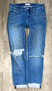 Pantalones de mezclilla Madewell 9" tiro alto ajustados rasgados desgastados elásticos talla 28 - Imagen 1 de 4