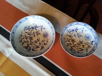 RARE JAGER EISENBERG GDR GERMANY BLAU SAKS VEGETABLE BOWL STRAW FLOWER DENMARK