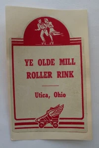Ye Olde Mill pista a rulli vintage Utica Ohio etichetta pattinaggio a rotelle decalcomania - Foto 1 di 2