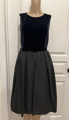 LANVIN Midnight Blue Black Dress With Belt Knee-Length Sz 38 US 4 S $3600 - Image 1 of 4