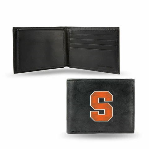 SYRACUSE UNIVERSITY ORANGE BIFOLD LEATHER WALLET NEW Cover